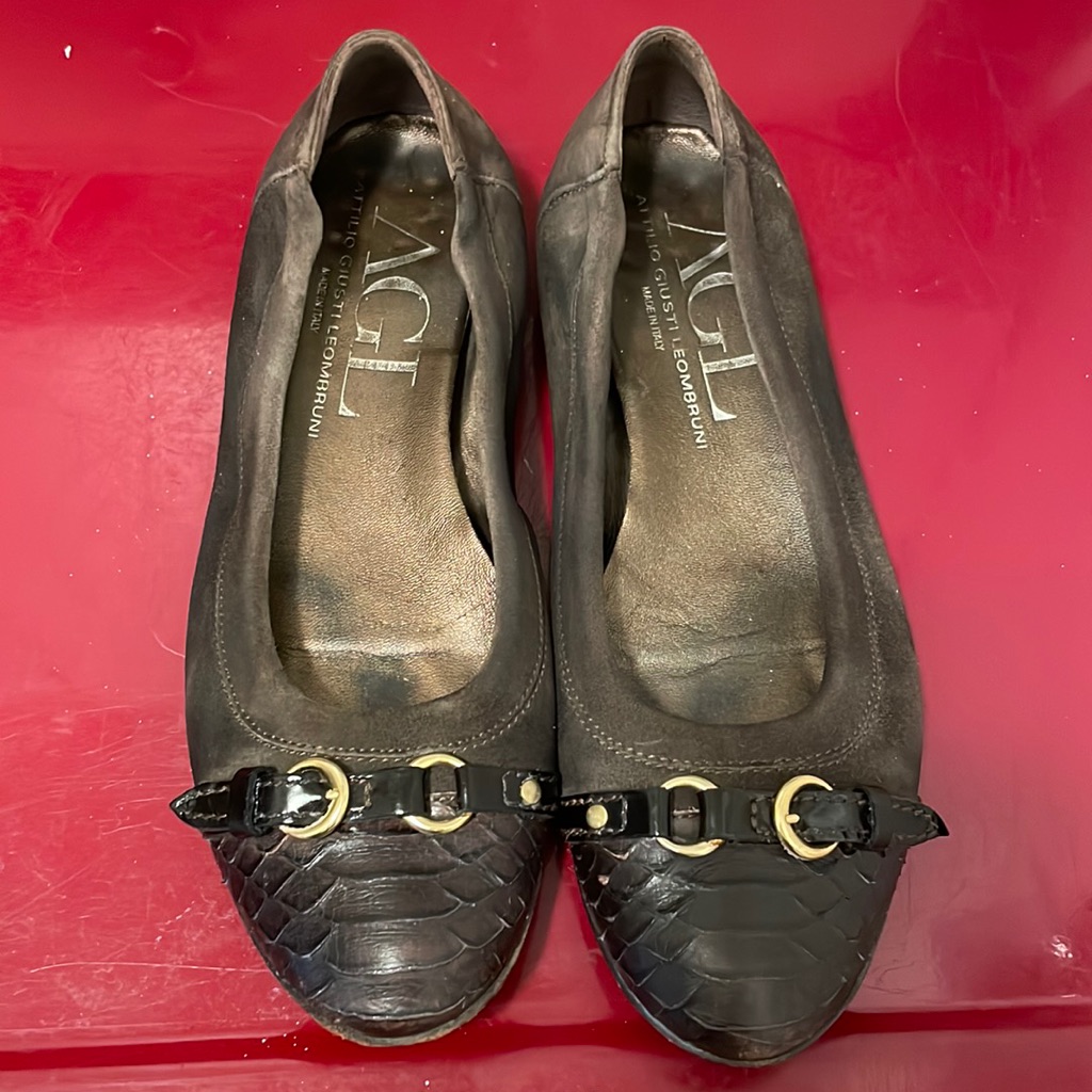 Agl Flats All Leather Brown
